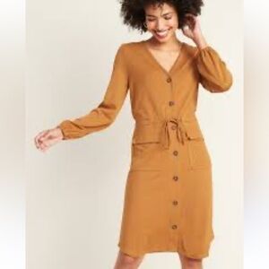 Old Navy Dress Utility Brown Sz L